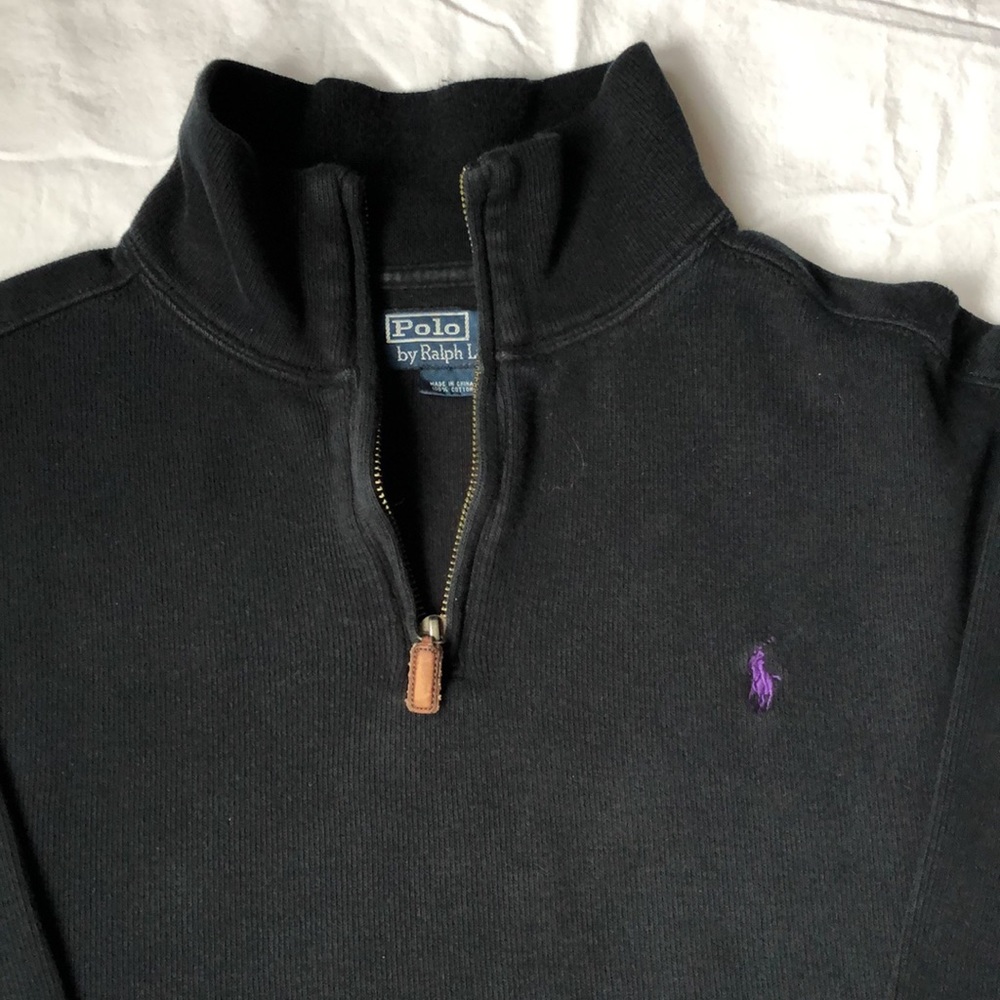 Polo 1/4 zip pullover sweater